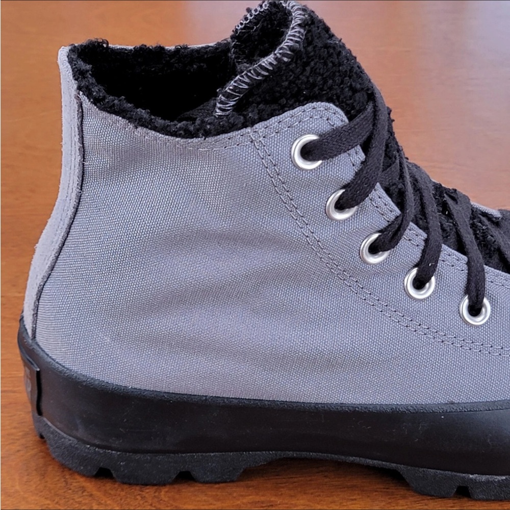 Converse Women's CTAS Lugged Hi Canvas Sherpa 573066C Mason Gray/Black - Picture 8 of 15
